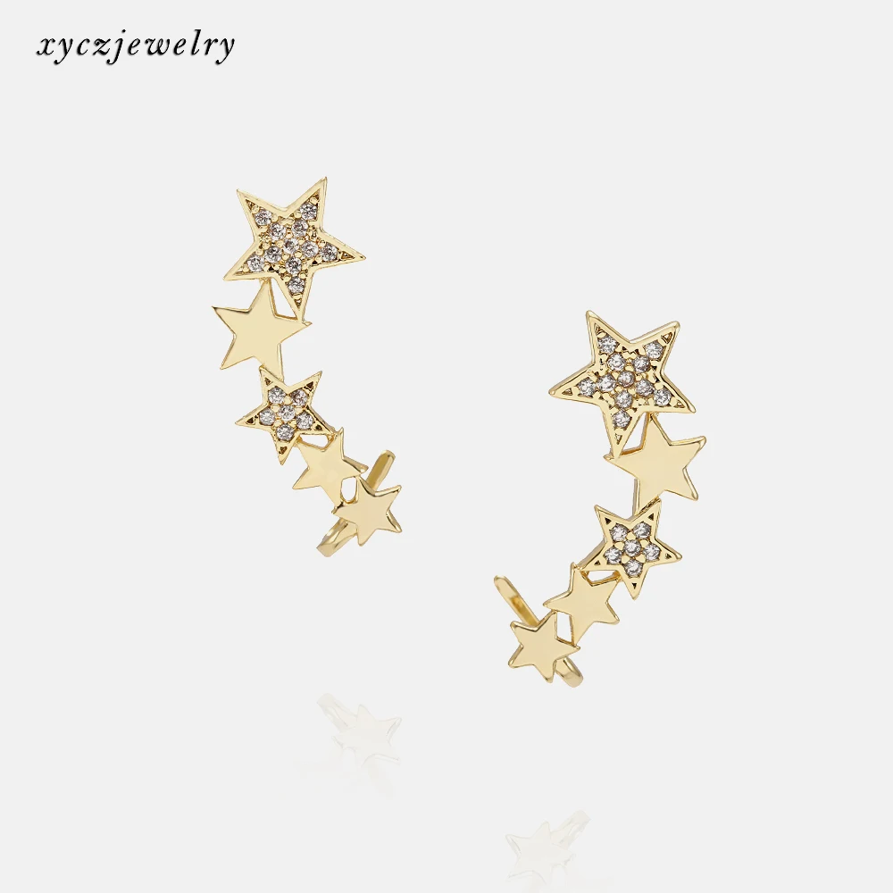 

Star earrings18K gold earrings women fashion jewelry star earrings, Picture