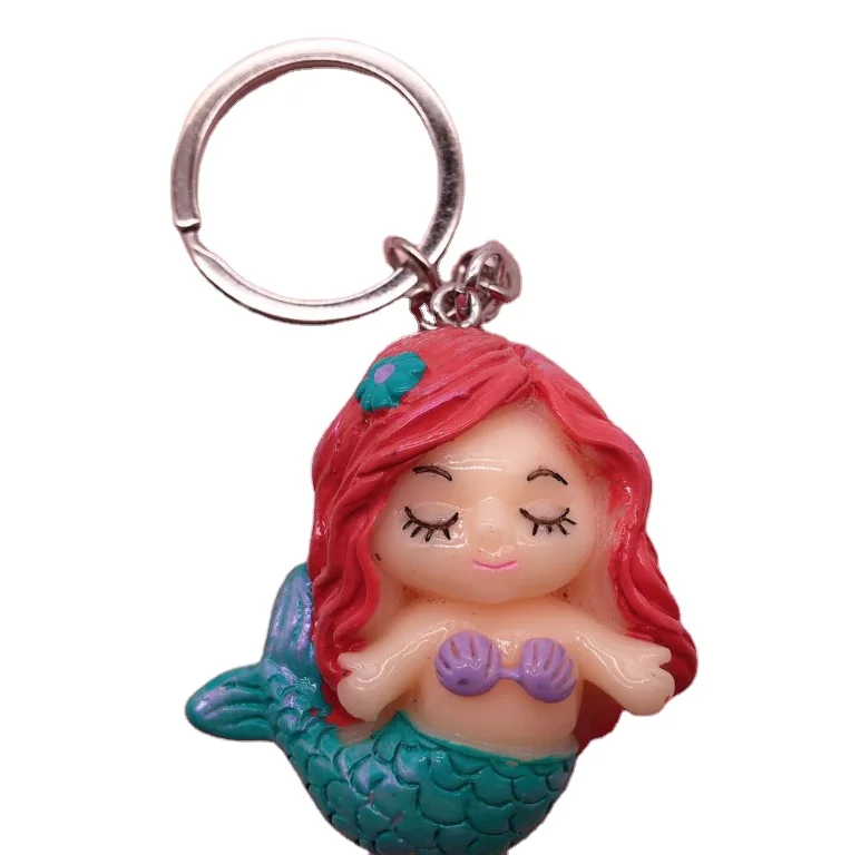 

Drop shipping Factory Direct Sales 3D Resin Mermaid key chain car bags mobile phone clothing accessories, gifts