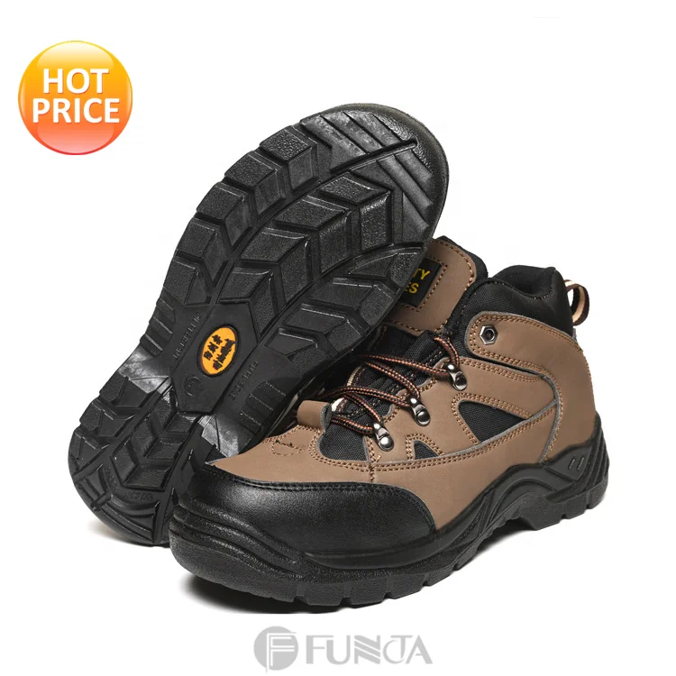 

FUNTA In Stock nubuck Leather Anti Slip Wearable Outdoor Safety Work Boots Hiking Shoes For Men