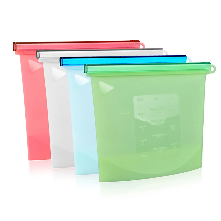 

Food Preservation Silicone Reusable Food Storage Bag Silicone, Red/blue/white/green