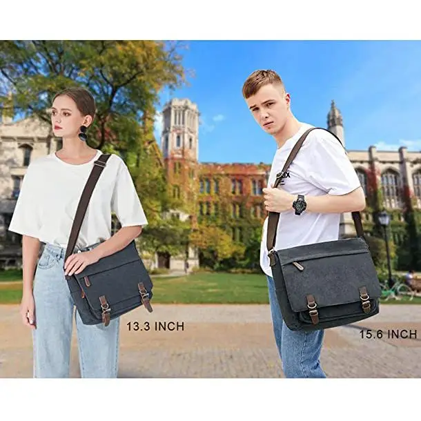 Messenger Bag for Men Canvas Shoulder Bag Satchel casual Business Briefcases Laptop