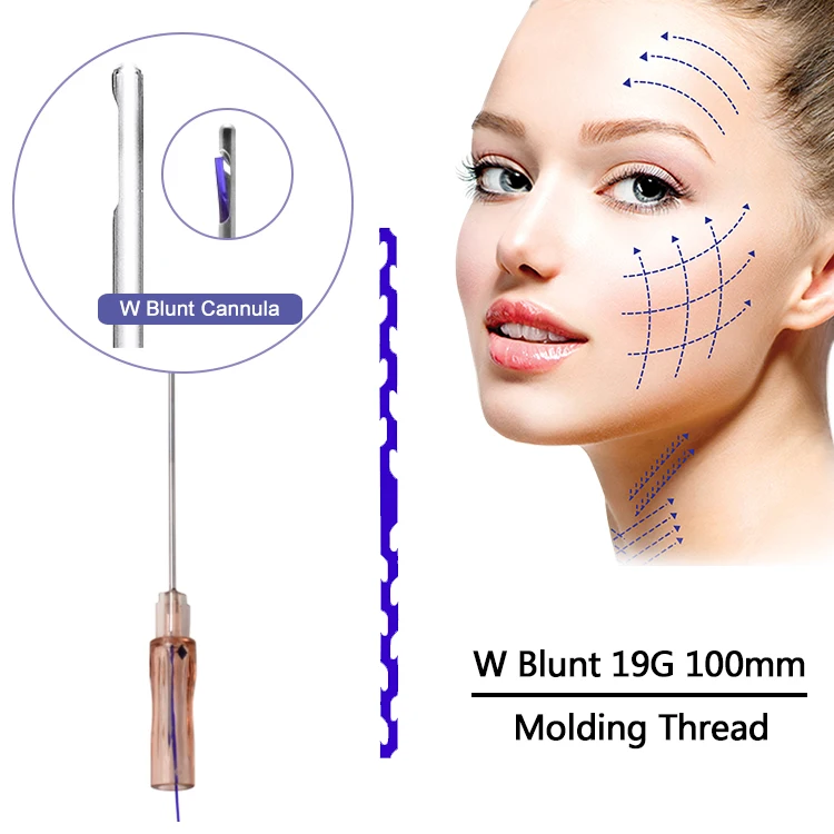 
Cosmetic molding thread pdo thread lift face 19G 100mm W blunt cannula v lifting pdo cog threads suture 