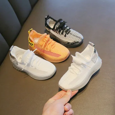 

2021 Girls Boys Lace-Up Mesh Runner Sneakers Toddler/Little/Big Kid Sport School Trainers Children Casual Brand Chunky Shoe, Picture shows