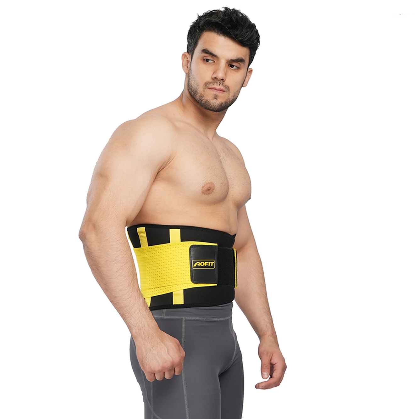 

Dual Compression Straps Lower Back Support Polyester Aofeite Lumbar Brace For Heavy lifting, Black, yellow, blue, pink, rose red