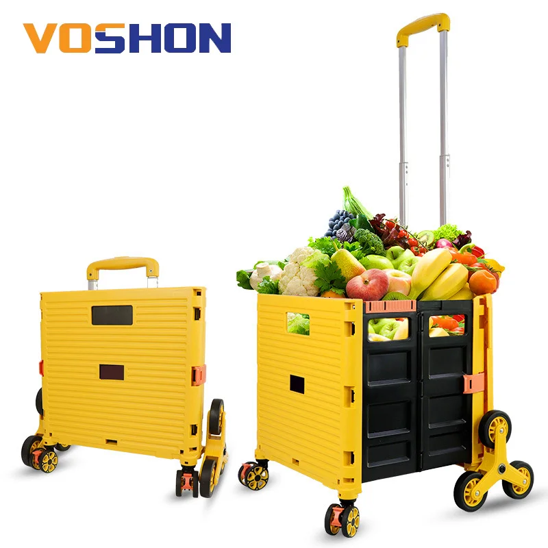 Foldable Storage Box Folding Shopping Carts Portable Luggage Trolley ...