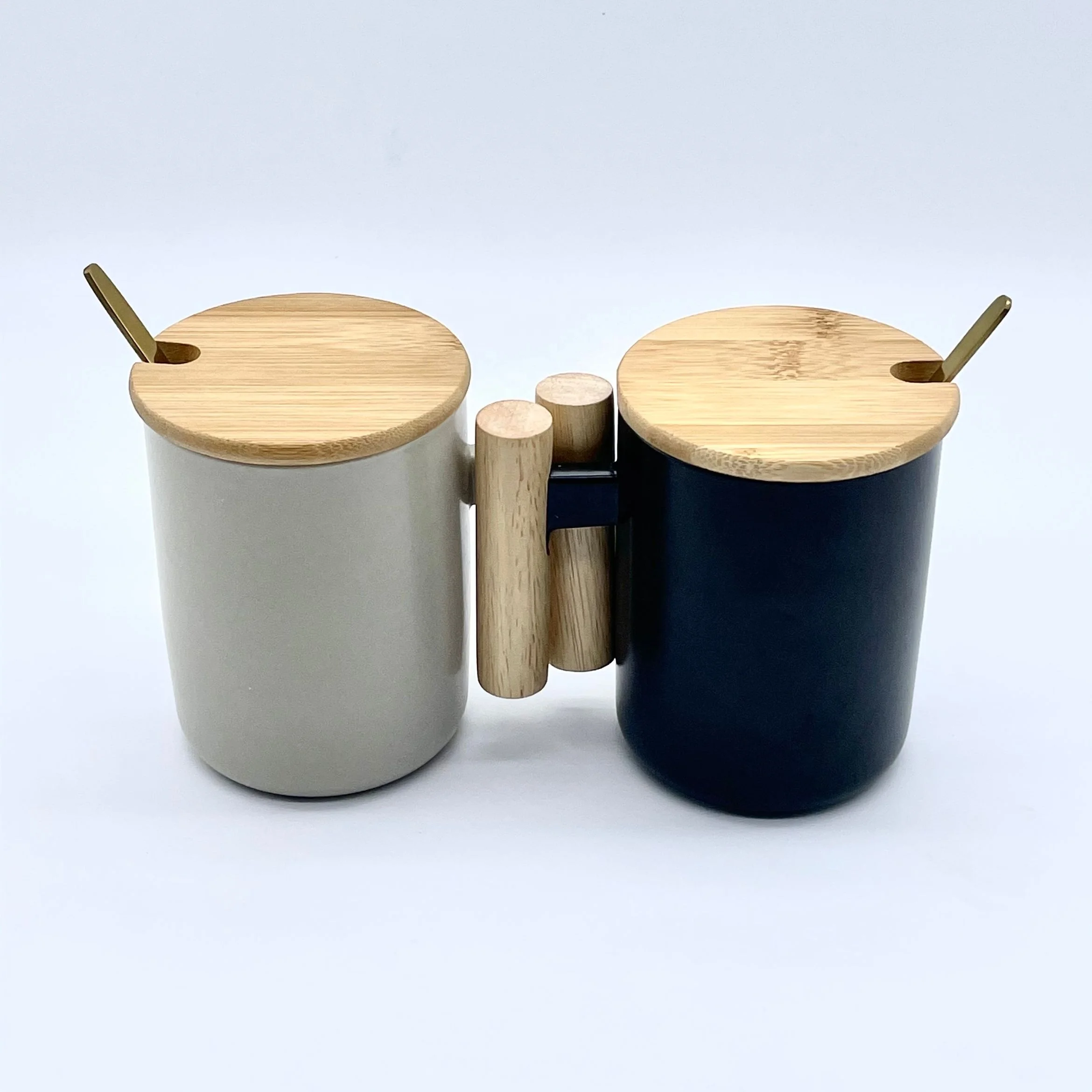 

Wooden handle ceramic mug art cup coffee milk cup holiday activities gift custom LOGO