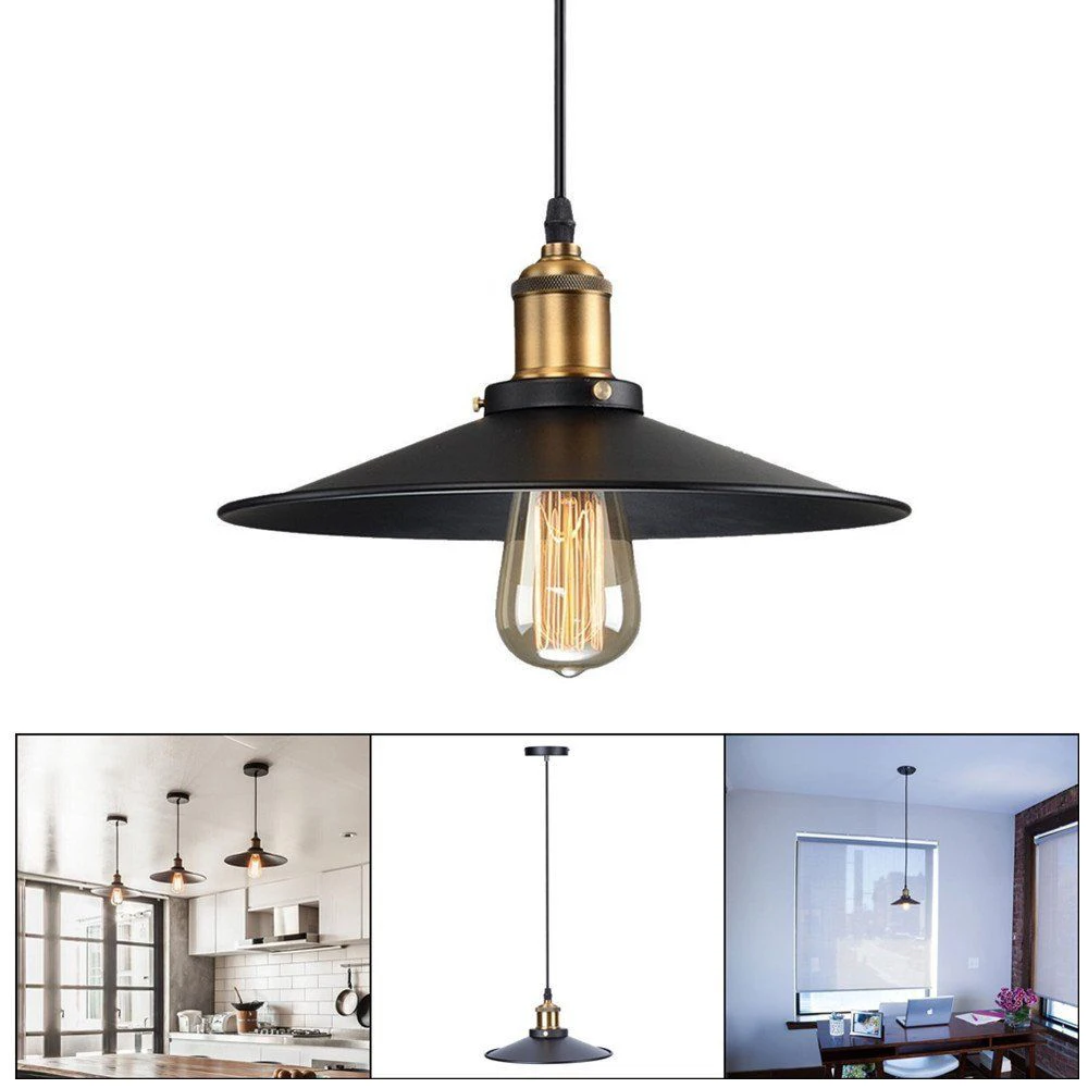 Modern Retro industrial style round indoor room Metal Pendant Light with E27 standard bulbs holder