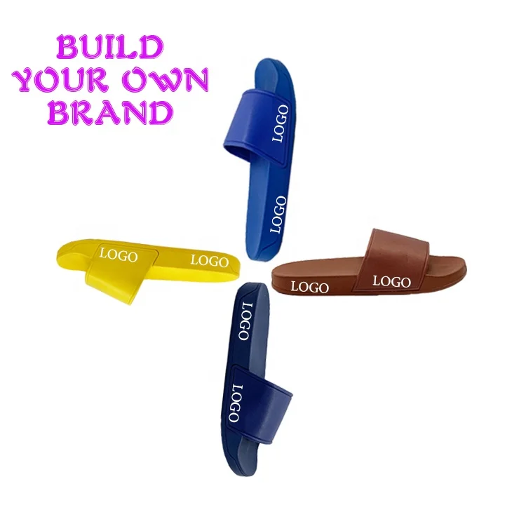 OEM Custom Black Slides Sandal PVC Custom Logo Spa Slippers Men Plain Blank Slide Sandal Slippers Custom Logo Slide Sandal