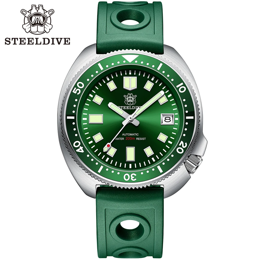 

Ready To Ship 11.11 Hot Selling STEELDIVE Brand SD1970 C3 Green Luminous NH35 Dive Watch