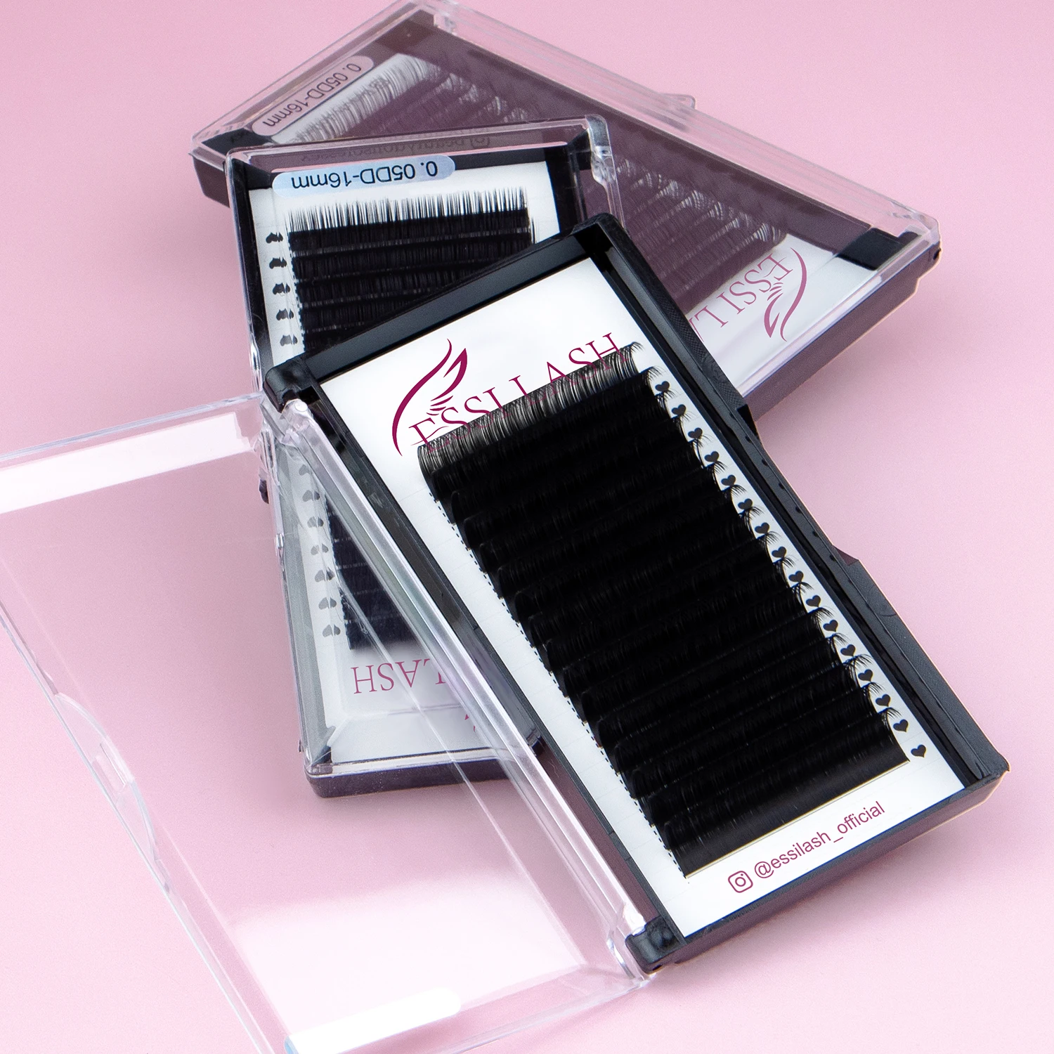 ESSI LASH j Curl Korean Pbt Velvet Lashes Tray Deep Dark Black Best Eyelash Extension Supplies