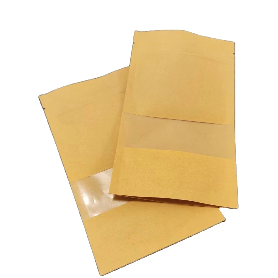 

Wholesale resealable zipper stand up brown kraft paper coffee bag pouch tea bags packaging materials mylar bags for food storage