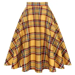Autumn New Long Skirt SS0006 Cotton Women Yellow B