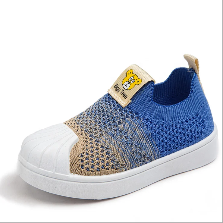

Children's shoes spring new style mesh breathable solid soft sole sports and leisure children's shoes in Europe and America, Blue,black,pink