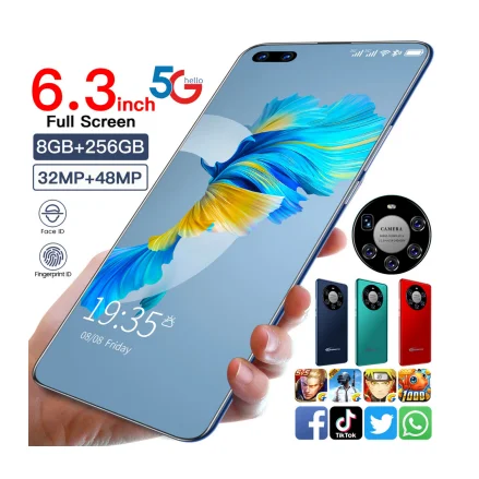 

Global Version Mate40/46 Pro+ Smartphone 6.3 Inch Full Screen 12+512GB 6800mAh Long Standby 4G LTE 5G Face Unlock Mobile Phones