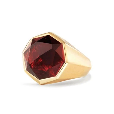 

Vintage Jewelry Custom Stainless Steel Gold Plated Glass Stone Finger Ring For Men, Picture shows