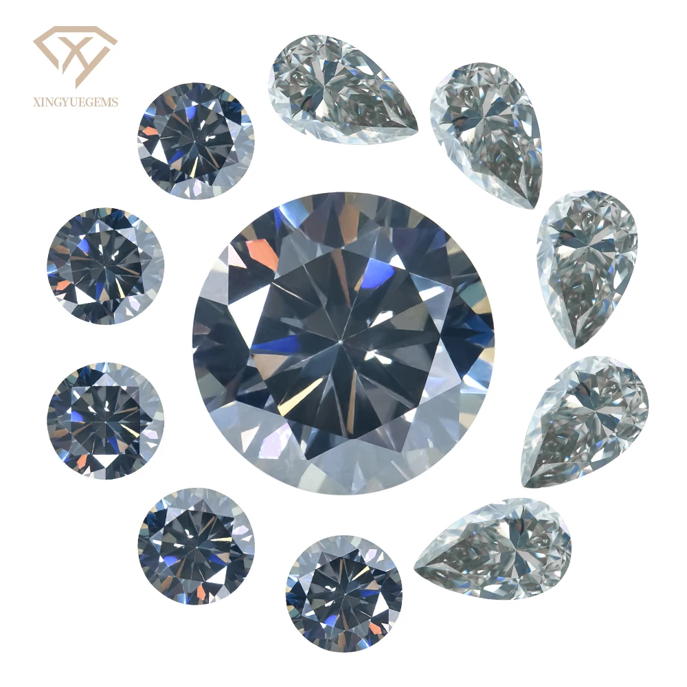 

wholesale best gem 3-14mm pear round gra vvs brilliant loose stones dark gray mossanite moissanite diamond with certificate