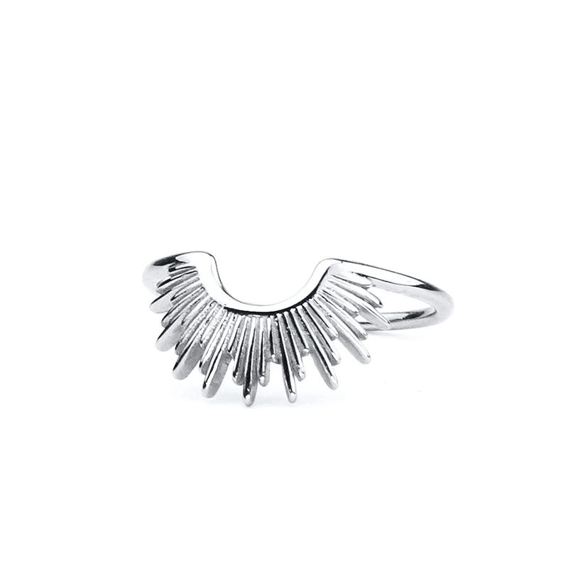

925 Sterling Silver C-shaped Smooth Line Semicircle Personality ins style Ladies Ring