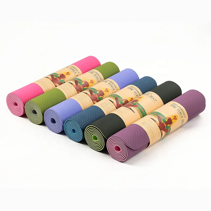 

Anti Slip Custom Eco Friendly Double Layer Yoga Tpe Mat 6mm Natural Rubber Sports Yoga Mat, Multiple color available
