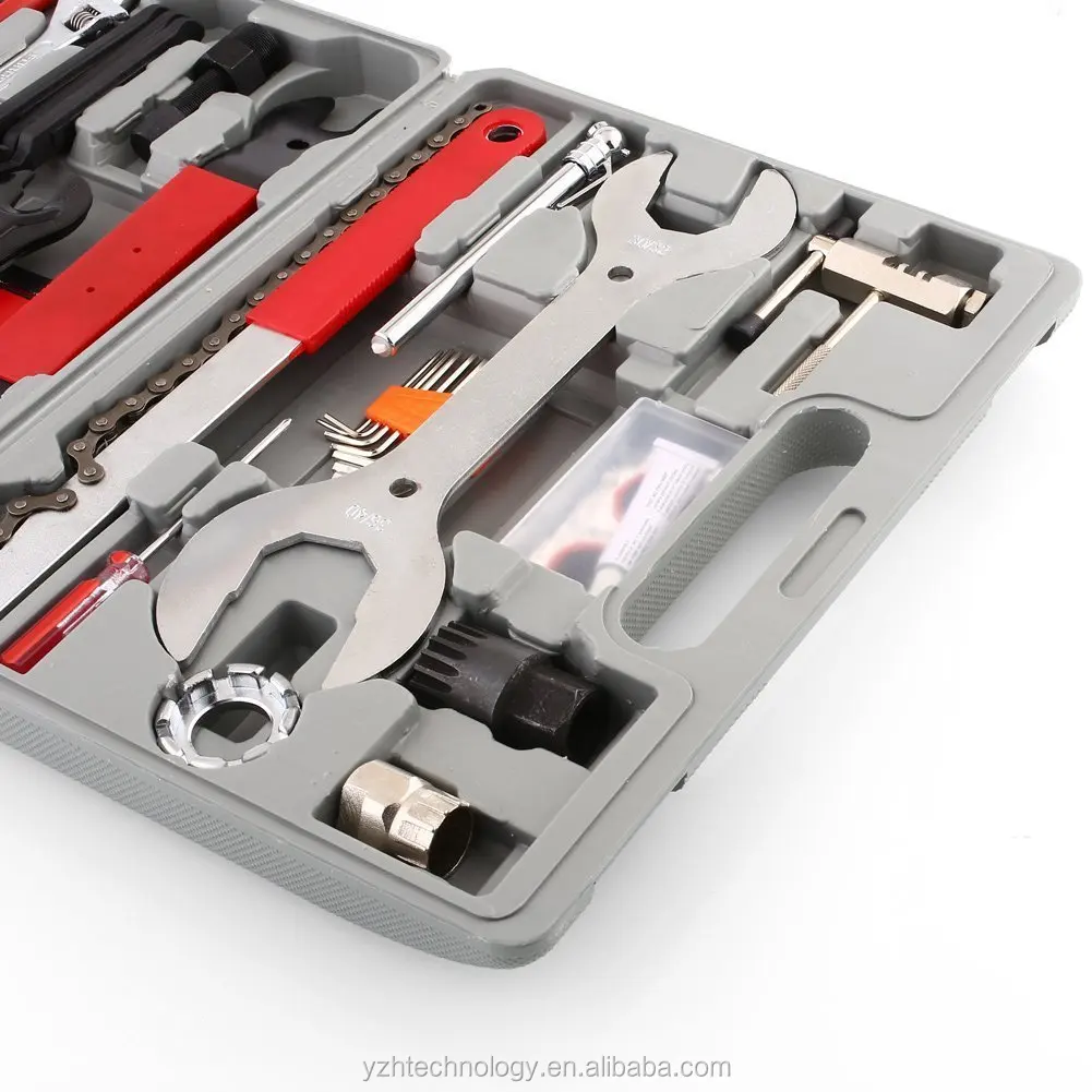 Details about   44 PCS COMPLETE BIKE BICYCLE REPAIR TOOLS Super Equipment Tool Kit Set Box