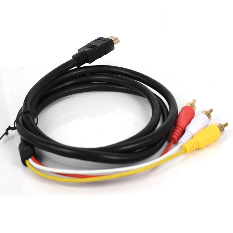 

High Quality hdtv to 3rca cable hdtv to av audio Cable nylon braid copper HD 1080p for component
