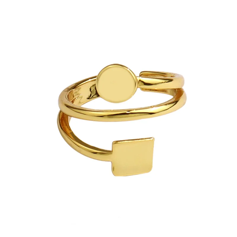 

Opening Adjustable Geometric Rings European Style Stylish Open Gold Plated Winding Rings