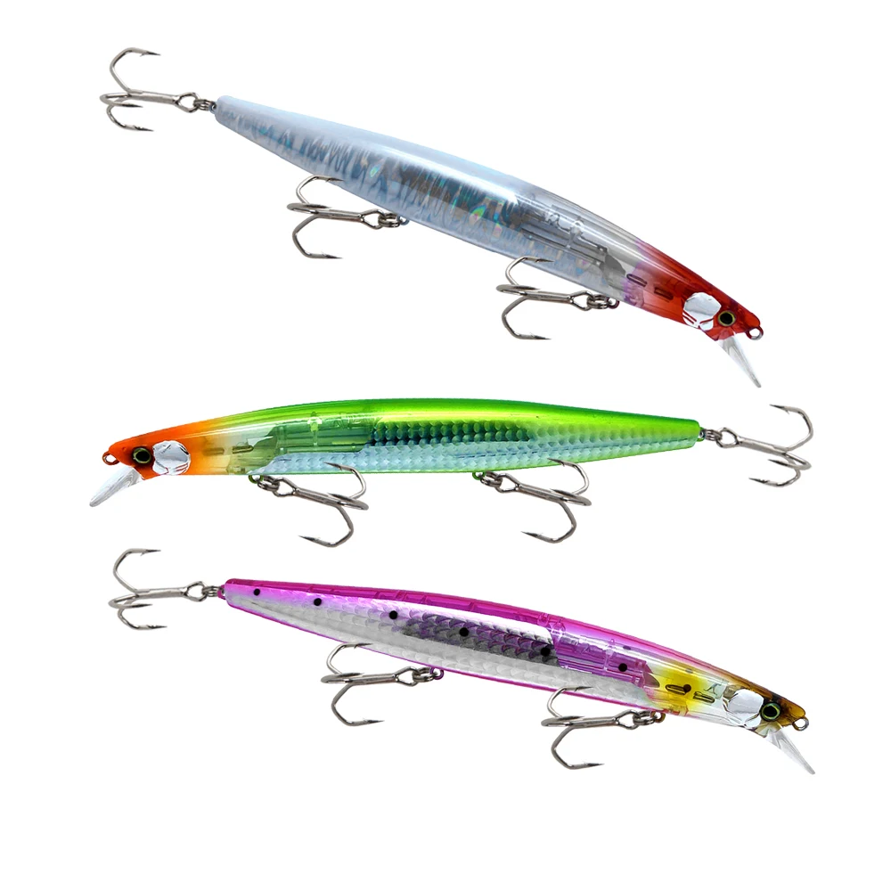 

HONOREAL HNMS04 163MM 29G flash 0-1.5M FLOATING artificial sea fishing hard minnow lures, 14 colors