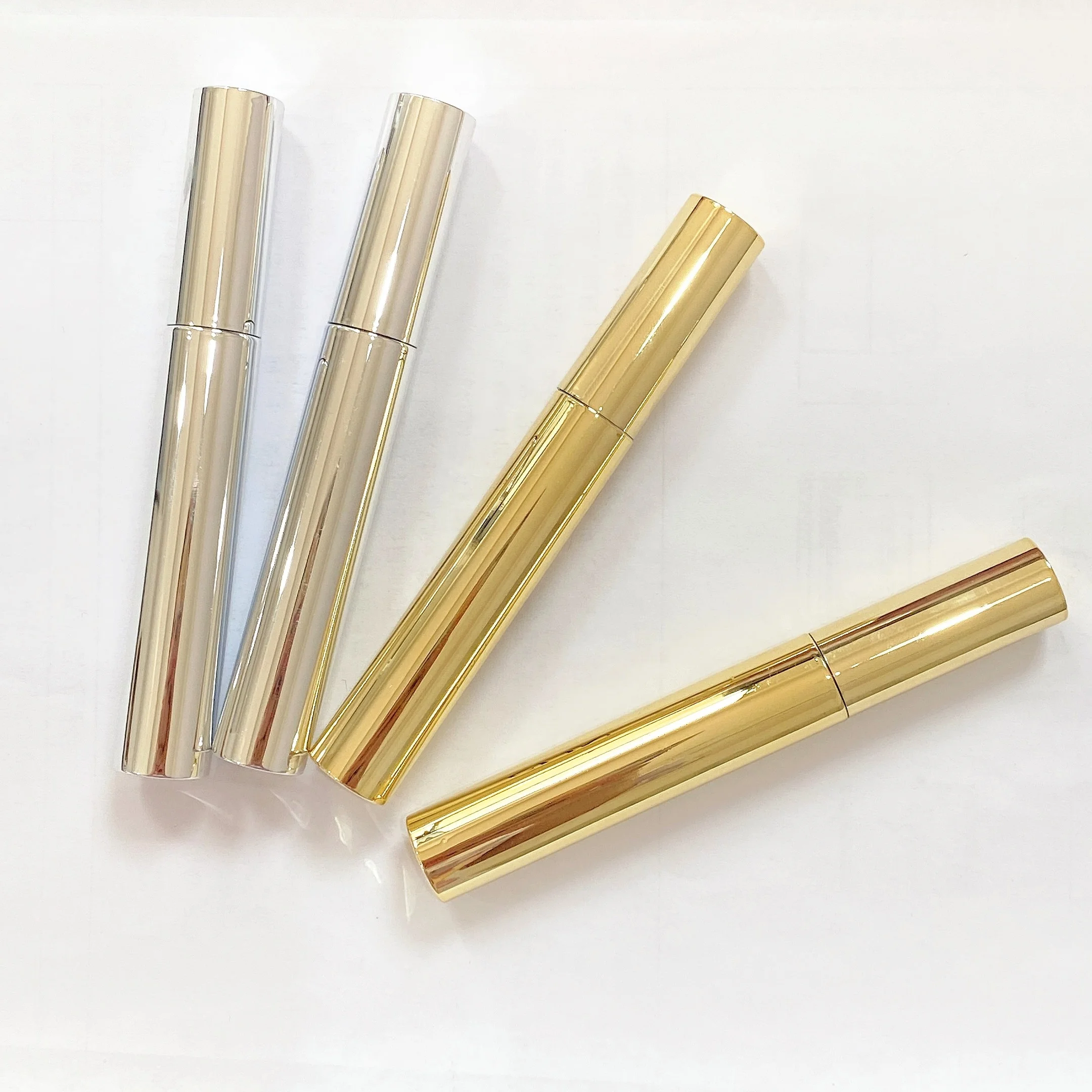 

12ml Jinlan Wholesale Plastic Eyelash Serum Empty Diamond Gold Square Tube Mascara Cap