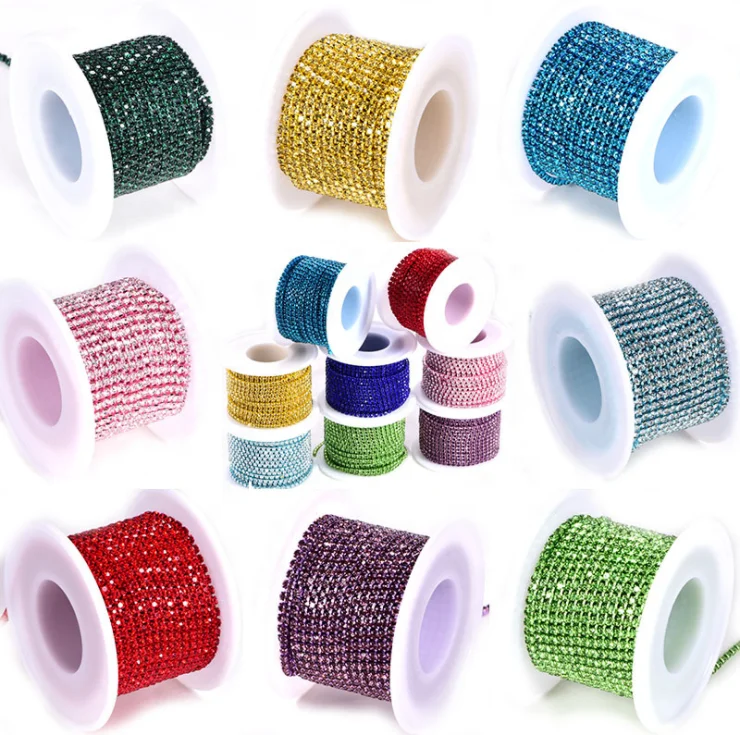 

DIY clothing accessories Colorful and intensive rhinestone cup chain roll