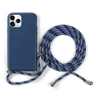 

Biodegradable tpu smartphone mobile cell phone back cover case with new wheat straw hanging long cord rope for iphone 11 pro max