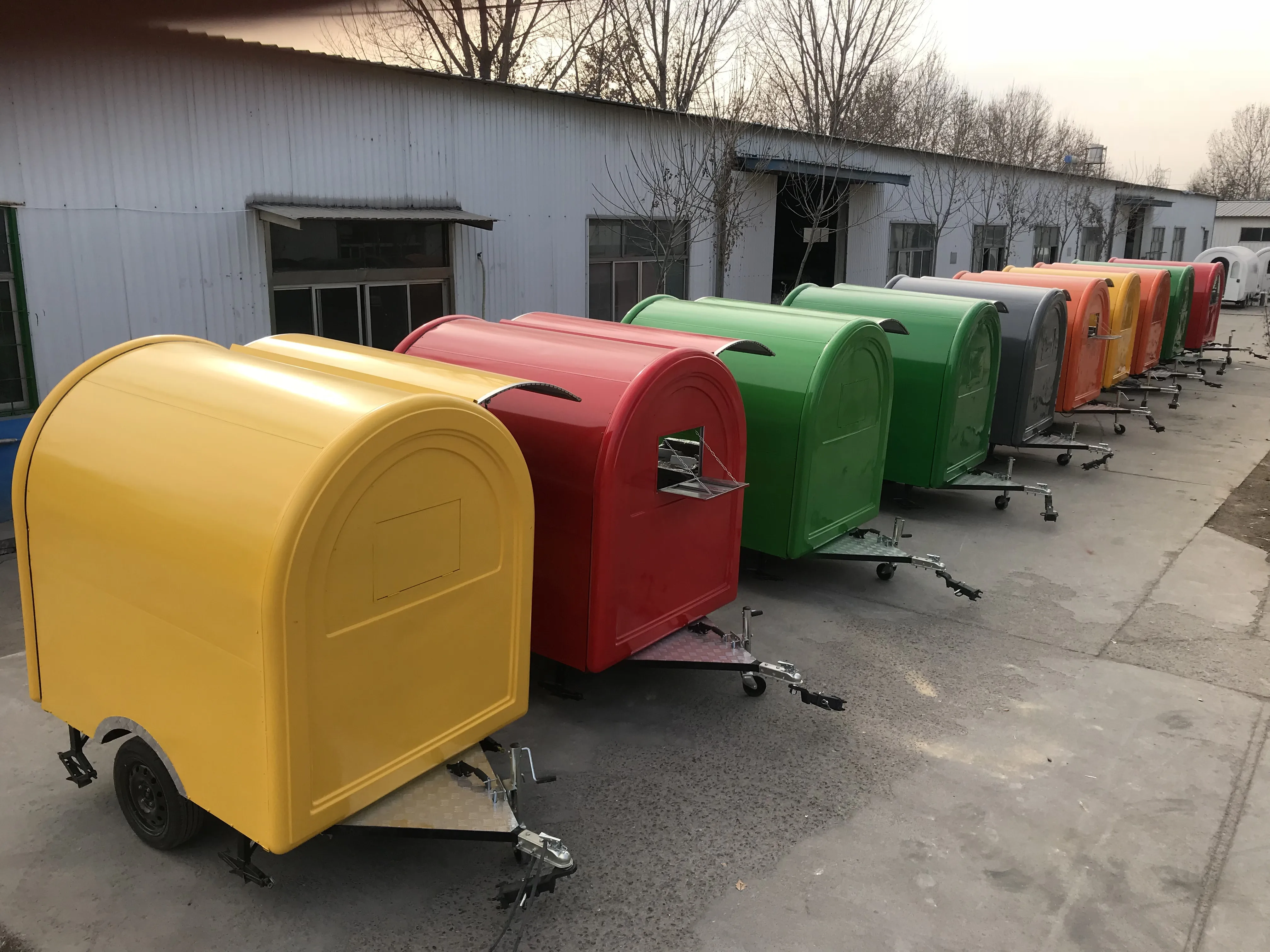 Mobile Fiberglass Food Cart Deep Fryer Catering Bamburger Food Truck