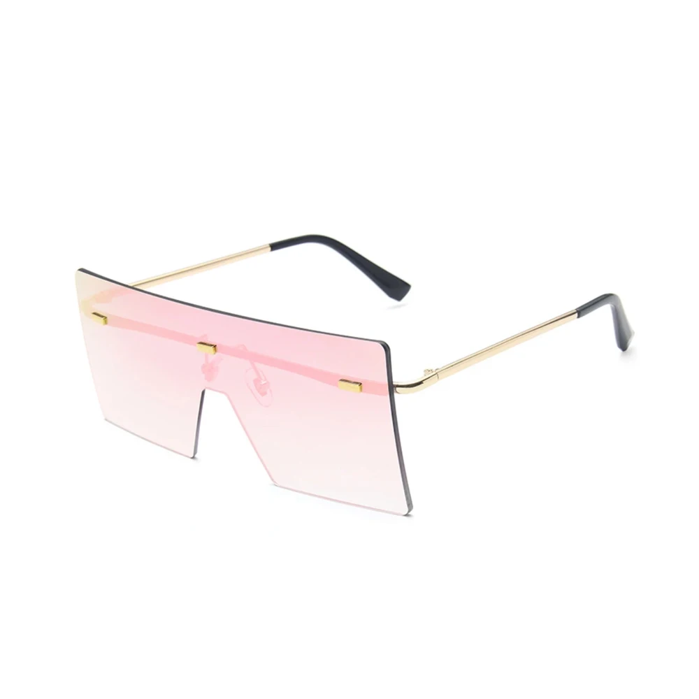 

2020 Fashion Square Shades Sunglasses Women Rimless Rectangle Sun glasses Custom Logo Tint Colorful Small PC Lens, Multi colors