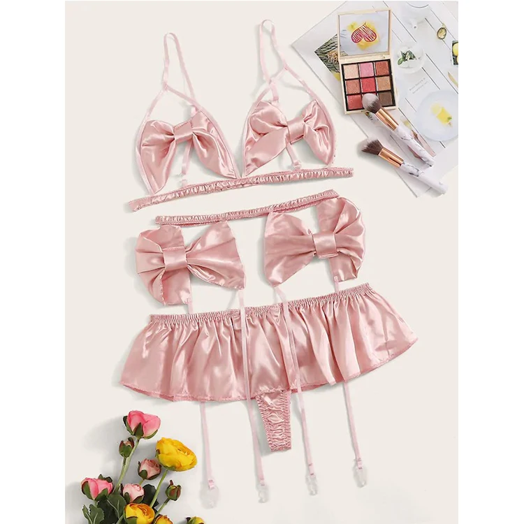 

NY-0997 New Amazon Hot Sales Butterfly Pink Woman Lingerie Set