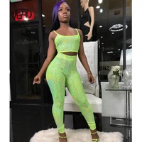 

2019 Women Two Piece Set Clothing Jumpsuit Ladies 2 Piece Set Bodycon Sparkle Jumpsuits