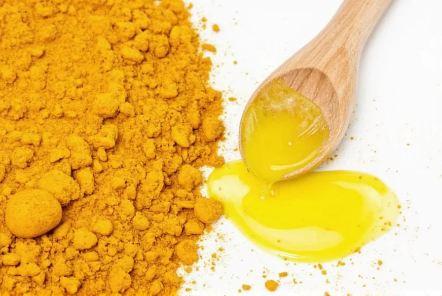 Comparison of liquid turmeric dropper and turmeric powder