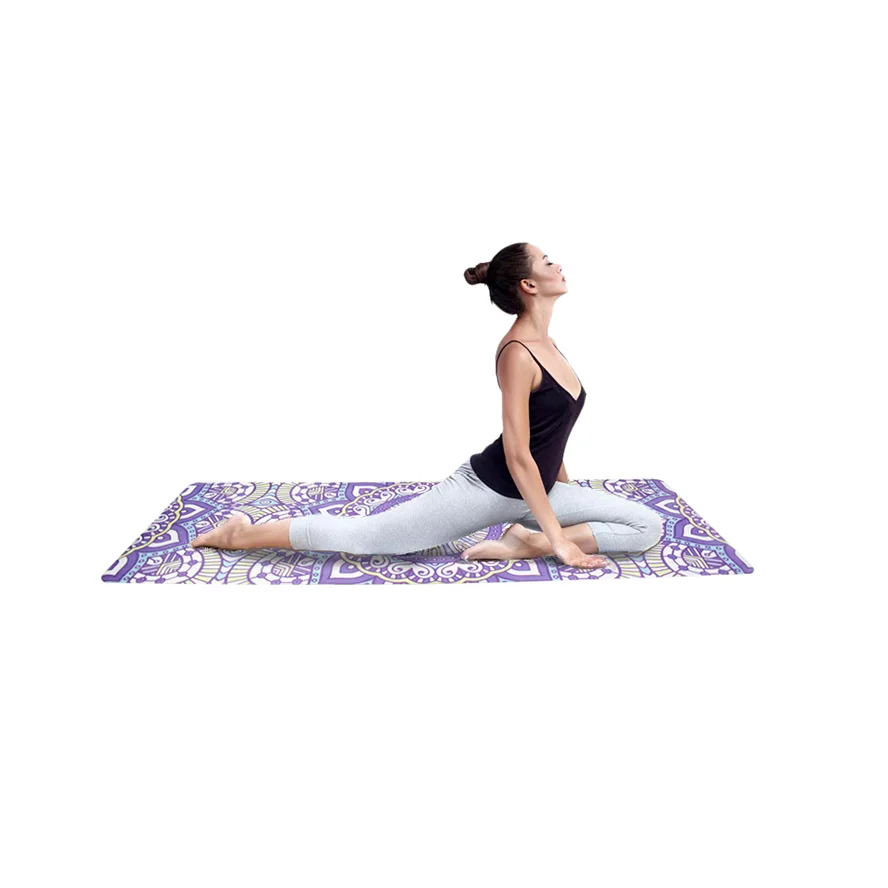 

Folding travel suede yoga mat custom logo, Customized color