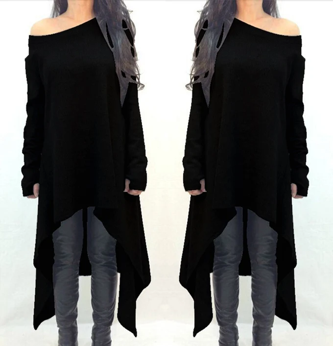 

Amazon Wool Knit Long Sleeve Irregular Winter Sweater Dress Women Cheap, Black, light gray, blue