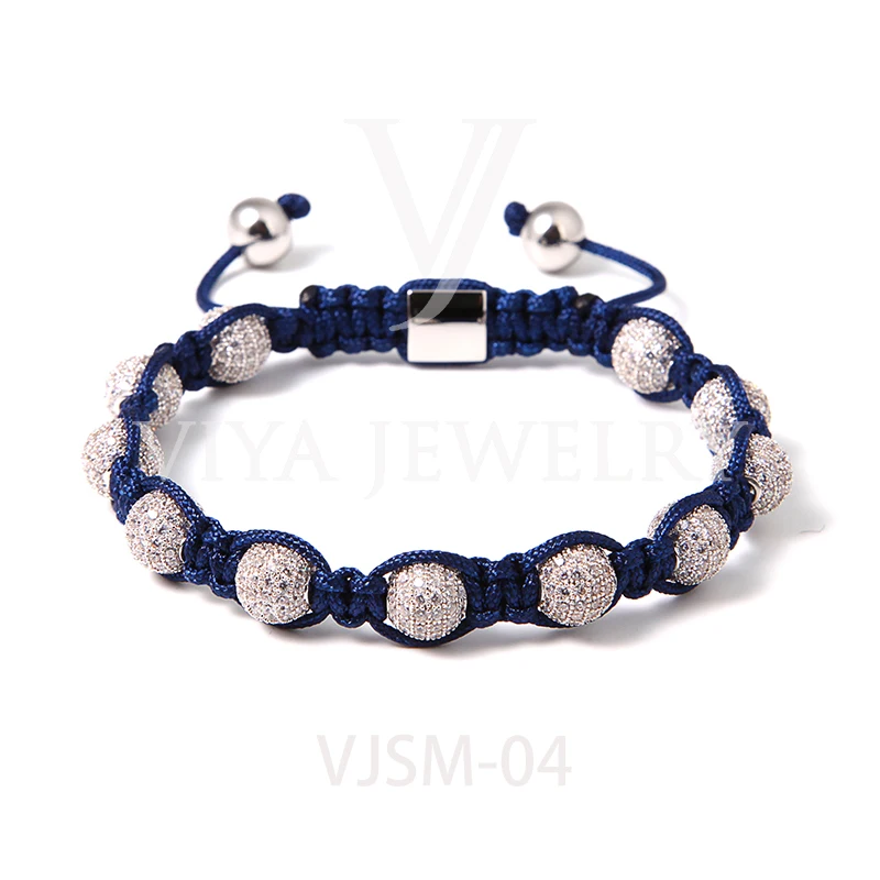 

Hot sale fashion bracelet rope pave ball bead bracelet