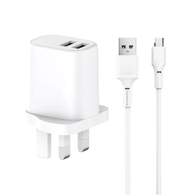 

Three Plug Mirror Usb Fast 2 Port 3.4A Quick Charge 3.0 Electrical Socket 3 Pin 5V AC 100V 240V Uk Wall Charger For Huawei, White