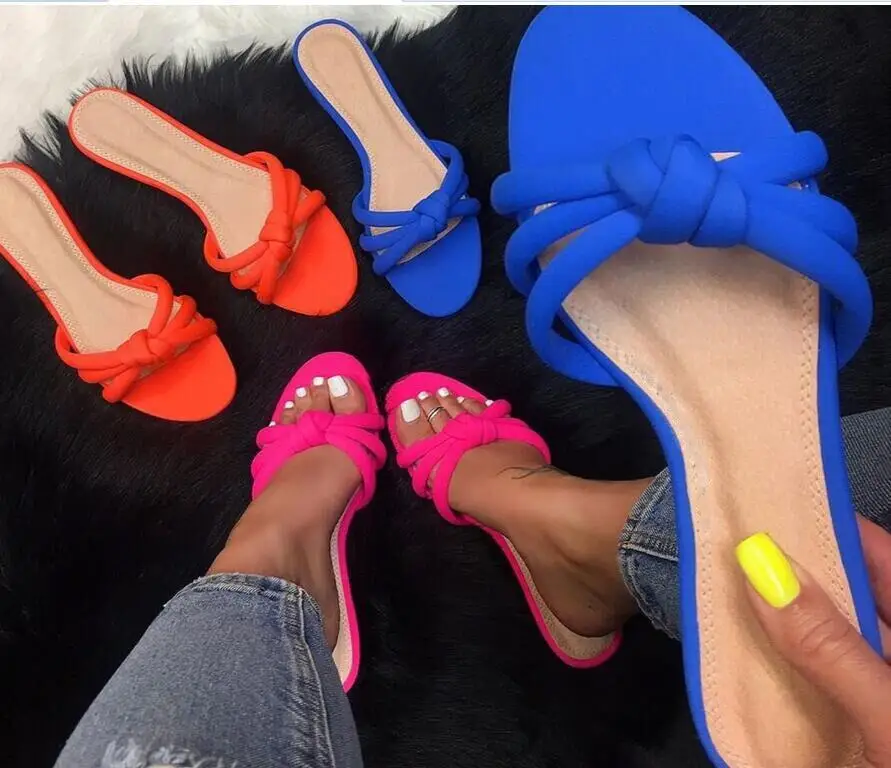 

2021 fashion style girl's beach sandals slippers nice girl's nude beach slippers, Rose red, blue, black, orange