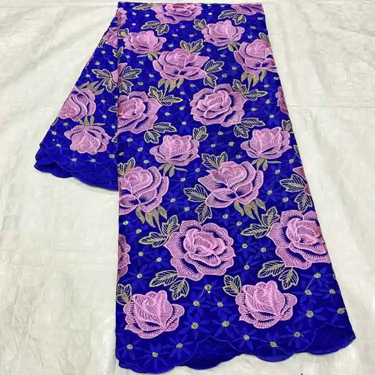 

AN3157 Purple color african 100%swiss voile lace fabric wholesale price for women