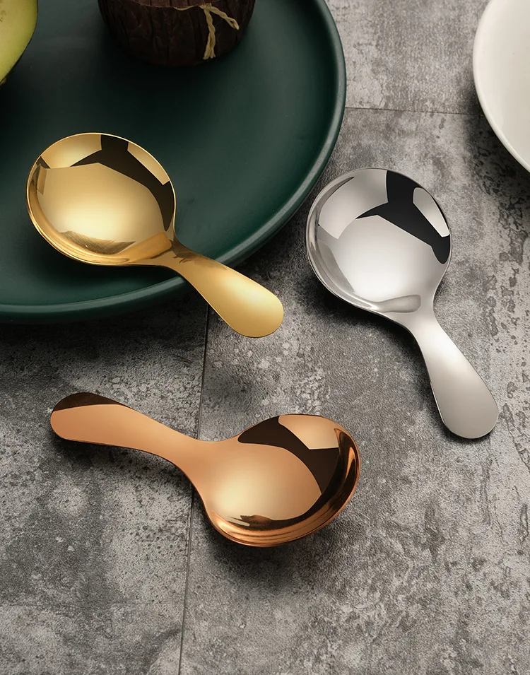 

304 Stainless steel lovely baby feeding spoon Customized logo, Silver/gold