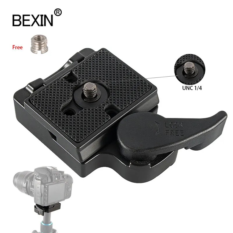 

BEXIN Camera Accessories Aluminum Quick Release Plate Black Non-slip Flexible Loading Unloading Clip Holder for Tripod CameraSLR