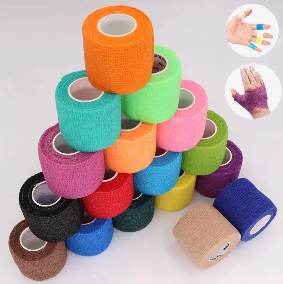 

Colorful Sport Elastic Wrap Tape Self Adhesive Bandage 4.5m Elastoplast For Knee Support Pads Finger Ankle Palm Shoulder, Customized