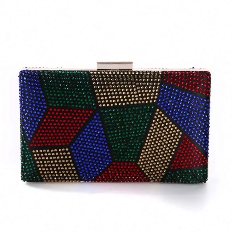 

Hot Sale Wholesale Custom China Makeup Cosmetic Vintage Diamond Clutch Bag Evening Women Rhinestone Clutch Bag, As pictures