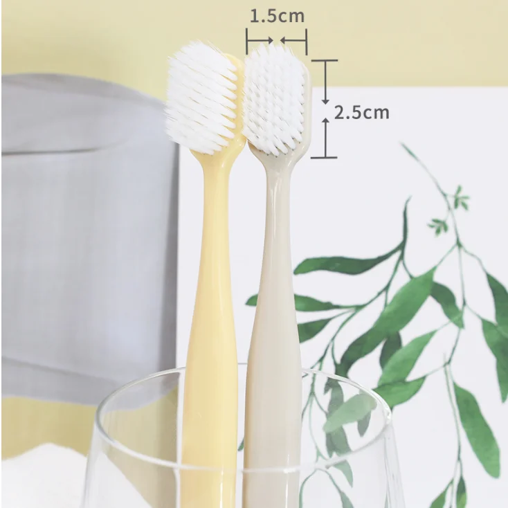 

biodegradable baking soda wholesale custom high quality sustainable mark two in one natural flat wave bamboo 2pcs toothbrush, As picture