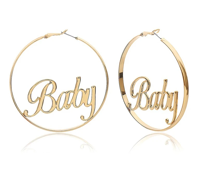 

New cheap style letter circle drop popular high quality letters hoop earrings, Picture