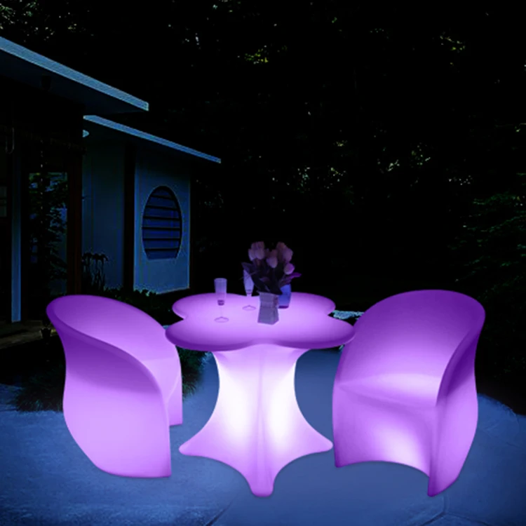 good price led light furniture outdoor led furniture led table garden table and chair