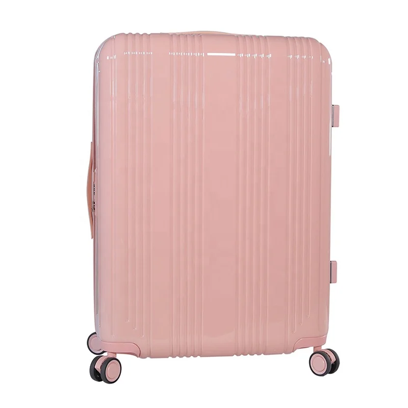 

JX1830 Factory Price High Quality Durable PC Trolley Suitcase Rolling Hard Shell Spinner travel Luggage Set Three Pieces Set, Pink
