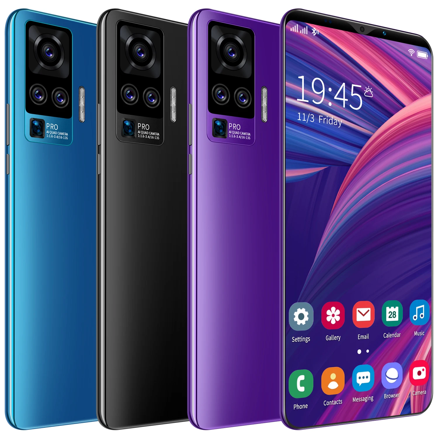 

Promotion best smart cellphones 5G network mobile phones 4G Android Smart Phone, Purple, red, blue