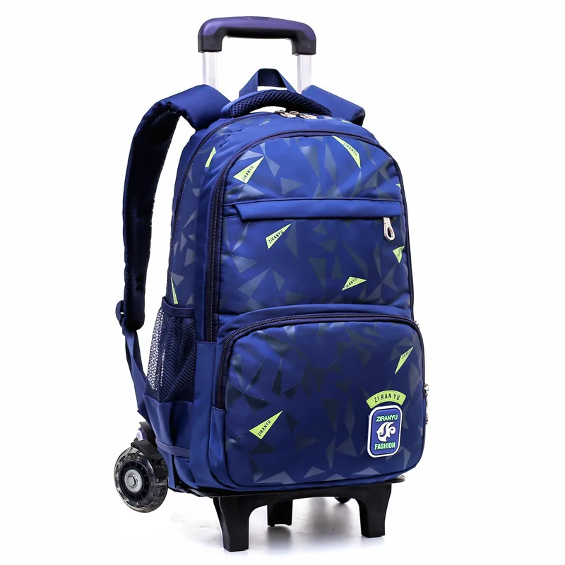 

Drop shipping Removable Trolley School Backpack with Wheels Waterproof Children Luggage BookBag for Boy Girl Mochila